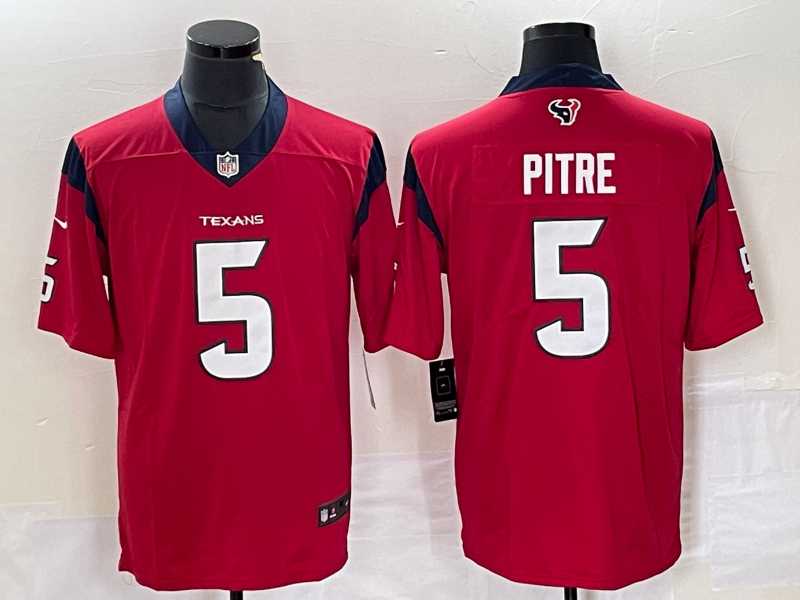 Mens Houston Texans #5 Jalen Pitre Red 2022 Vapor Untouchable Stitched Nike Limited Jersey